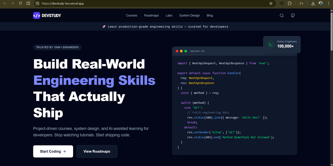 DevStudy project screenshot